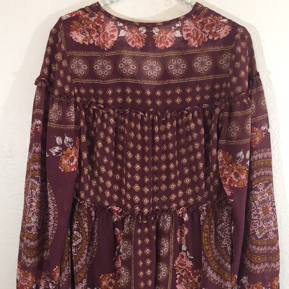 Knox Rose Boho Peasant Top with Tassels Small - Picture 6 of 9